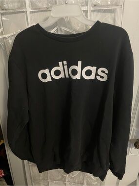 Adidas Women’s size Large Black Sweatshirt with White Logo Tag